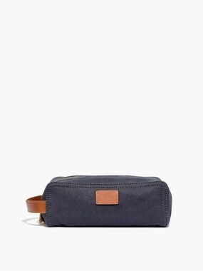 Madewell canvas travel kit navy blue dopp toiletries bag NWT